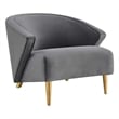 Modway Odyssey Modern Performance Velvet Armchair in Gray/Gold