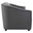 Modway Announce Modern Performance Velvet Channel Tufted Sofa in Charcoal