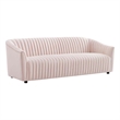 Modway Announce Modern Performance Velvet Channel Tufted Sofa in Pink