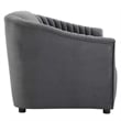 Modway Announce Modern Performance Velvet Channel Tufted Loveseat in Charcoal