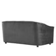 Modway Announce Modern Performance Velvet Channel Tufted Loveseat in Charcoal