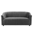 Modway Announce Modern Performance Velvet Channel Tufted Loveseat in Charcoal