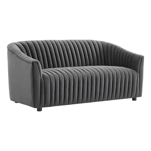 modway announce channel tufted performance velvet loveseat in charcoal