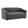 Modway Announce Modern Performance Velvet Channel Tufted Loveseat in Charcoal