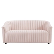 Modway Announce Modern Performance Velvet Channel Tufted Loveseat in Pink