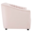 Modway Announce Modern Performance Velvet Channel Tufted Loveseat in Pink