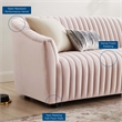 Modway Announce Modern Performance Velvet Channel Tufted Loveseat in Pink