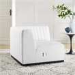 Modway Conjure Modern Channel Tufted Fabric Right Corner Chair in White