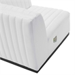 Modway Conjure Modern Channel Tufted Fabric Right Corner Chair in White