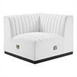 Modway Conjure Modern Channel Tufted Fabric Right Corner Chair in White