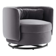 Modway Relish Upholstered Performance Velvet Swivel Chair in Black/Gray