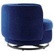 Modway Relish Upholstered Performance Velvet Swivel Chair in Black/Navy