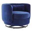 Modway Relish Upholstered Performance Velvet Swivel Chair in Black/Navy