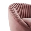 Modway Whirr Upholstered Velvet Fabric Swivel Chair in Gold/Dusty Rose Pink