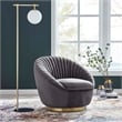 Modway Whirr Upholstered Performance Velvet Swivel Chair in Gold/Gray