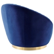 Modway Whirr Upholstered Performance Velvet Swivel Chair in Gold/Navy