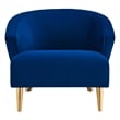 Modway Odyssey Modern Performance Velvet Armchair in Navy Blue