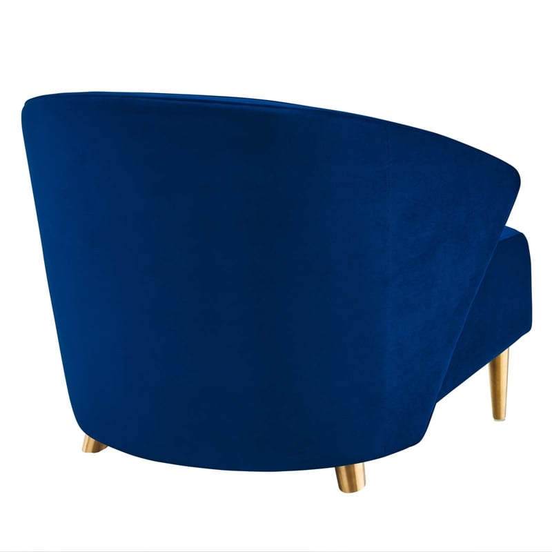 Modway Odyssey Modern Performance Velvet Armchair in Navy Blue