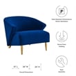 Modway Odyssey Modern Performance Velvet Armchair in Navy Blue