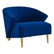 Modway Odyssey Modern Performance Velvet Armchair in Navy Blue