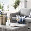 Modway Conway 4-Piece Fabric & Rattan Patio Furniture Set in Light Gray