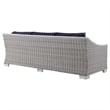 Modway Conway 4-Piece Fabric & Rattan Patio Furniture Set in Light Gray/Navy