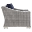Modway Conway 4-Piece Fabric & Rattan Patio Furniture Set in Light Gray/Navy
