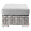Modway Conway 5-Piece Fabric & Rattan Patio Furniture Set in Light Gray