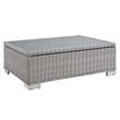 Modway Conway 5-Piece Fabric & Rattan Patio Furniture Set in Light Gray