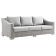 Modway Conway 5-Piece Fabric & Rattan Patio Furniture Set in Light Gray