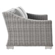 Modway Conway 5-Piece Fabric & Rattan Patio Furniture Set in Light Gray