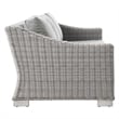 Modway Conway 5-Piece Fabric & Rattan Patio Furniture Set in Light Gray