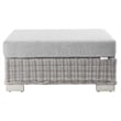 Modway Conway 5-Piece Fabric & Rattan Patio Furniture Set in Light Gray