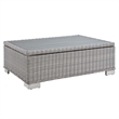 Modway Conway 5-Piece Fabric & Rattan Patio Furniture Set in Light Gray/Navy