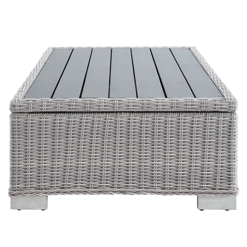 Modway Conway 5-Piece Fabric & Rattan Patio Furniture Set in Light Gray/Navy