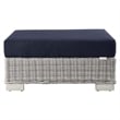 Modway Conway 5-Piece Fabric & Rattan Patio Furniture Set in Light Gray/Navy