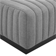 Modway Conjure Modern Channel Tufted Fabric Upholstered Ottoman in Light Gray
