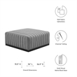 Modway Conjure Modern Channel Tufted Fabric Upholstered Ottoman in Light Gray