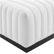 Modway Conjure Modern Channel Tufted Fabric Upholstered Ottoman in White