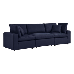 Modway Commix Modern Fabric Upholstered Outdoor Sofa in Navy