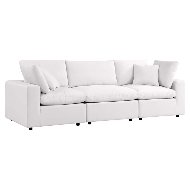 Modway Commix Modern Fabric Upholstered Outdoor Sofa in White