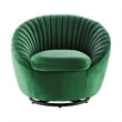 Modway Whirr Upholstered Velvet Fabric Swivel Chair in Black/Emerald Green