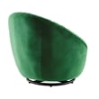 Modway Whirr Upholstered Velvet Fabric Swivel Chair in Black/Emerald Green
