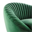 Modway Whirr Upholstered Velvet Fabric Swivel Chair in Black/Emerald Green