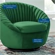 Modway Whirr Upholstered Velvet Fabric Swivel Chair in Black/Emerald Green