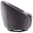 Modway Whirr Tufted Performance Velvet Swivel Chair in Black/Gray
