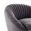 Modway Whirr Tufted Performance Velvet Swivel Chair in Black/Gray