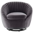 Modway Whirr Tufted Performance Velvet Swivel Chair in Black/Gray