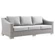 Modway Conway 5-Piece Rattan/Fabric Patio Furniture Set in Light Gray