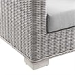 Modway Conway 5-Piece Rattan/Fabric Patio Furniture Set in Light Gray